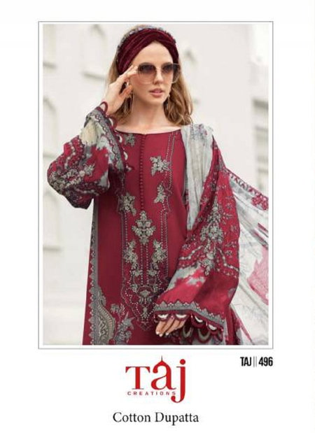 Taj 496 Cotton Dupatta Pakistani Salwar Suits Wholesale Market In Suratwith Price